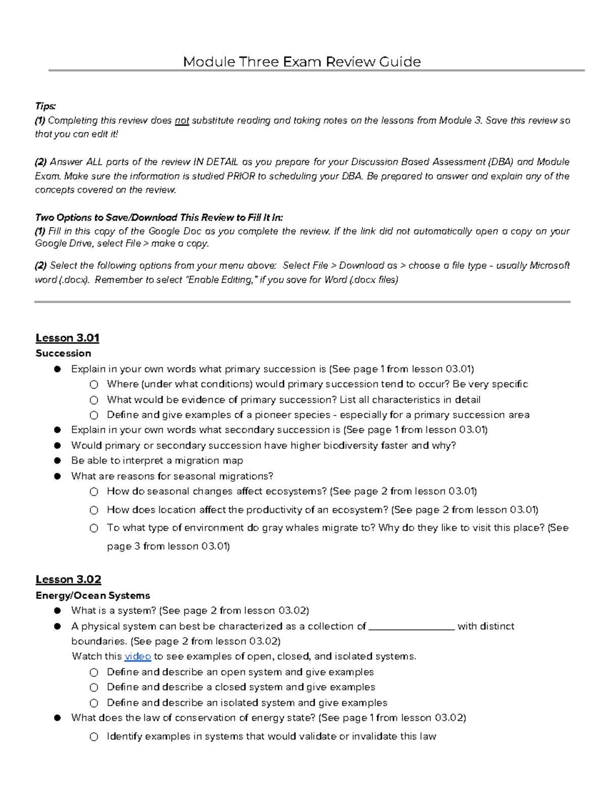 Module Three Exam Review Guide Module Three Exam Review Guide Tips Module Three Exam Review Guide Module Three Exam Review Guide Tips