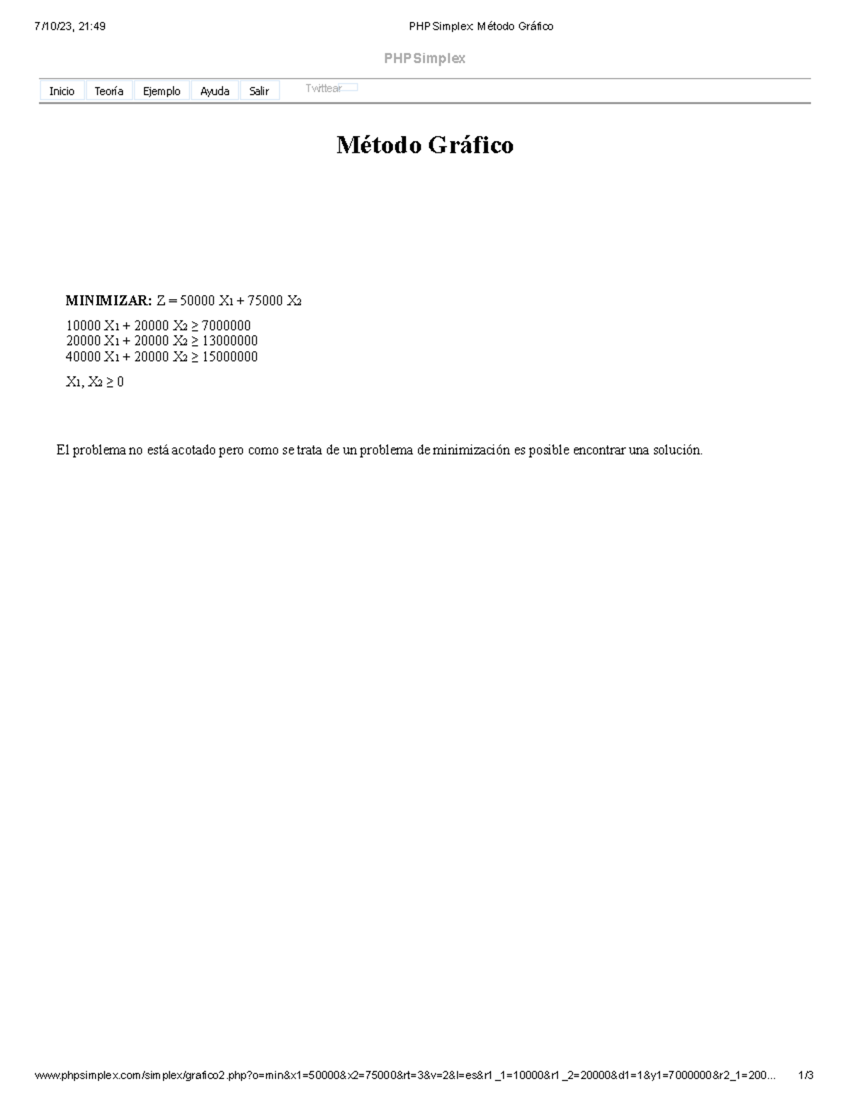 PHPSimplex Método Gráfico quiz 2do corte - 7/10/23, 21:49 PHPSimplex ...