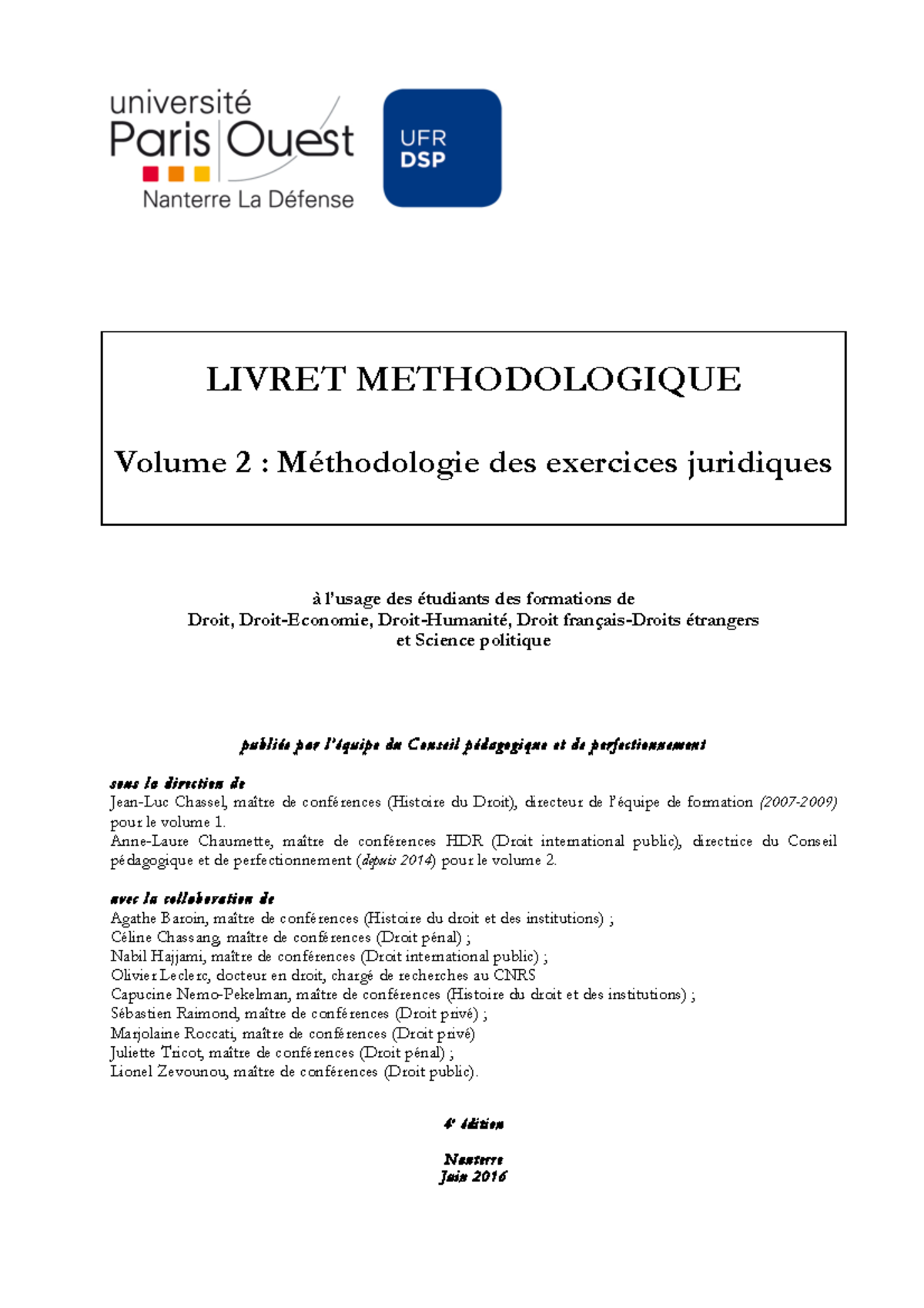 Cours De M Ã©thodologie Des Exercices Juridiques - LIVRET ...