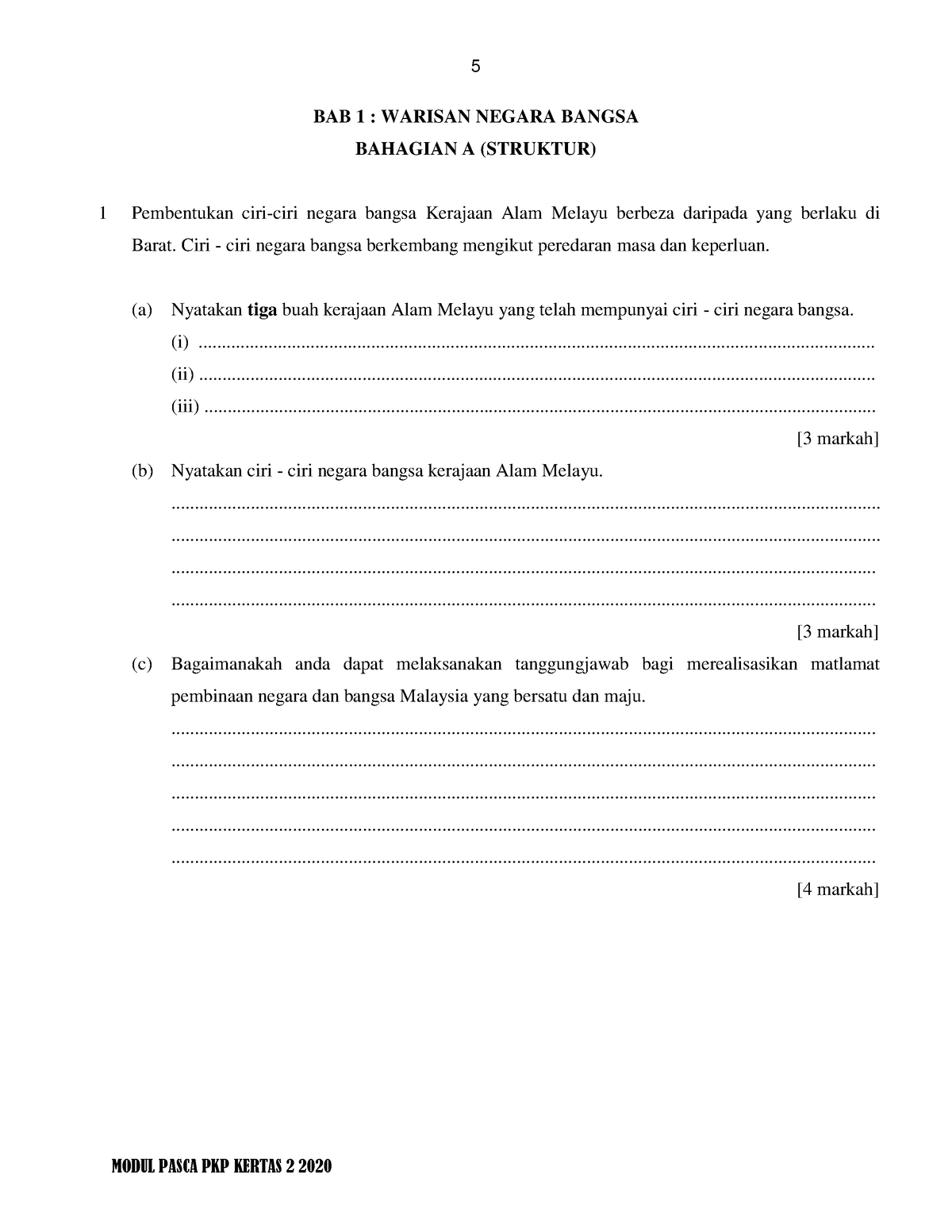 Modul Sejarah T4️⃣ BAB 1-10 - Jawapan-6-19 - BAB 1 : WARISAN NEGARA ...