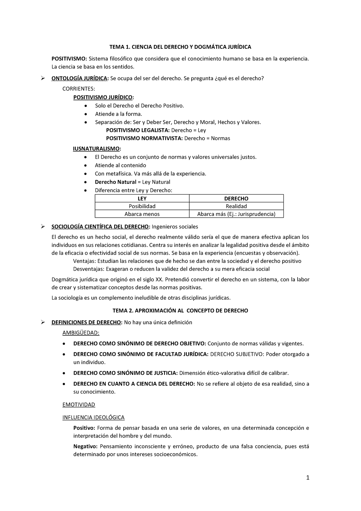 Teoría Del Derecho - Apuntes - TEMA 1. CIENCIA DEL DERECHO Y DOGMÁTICA ...