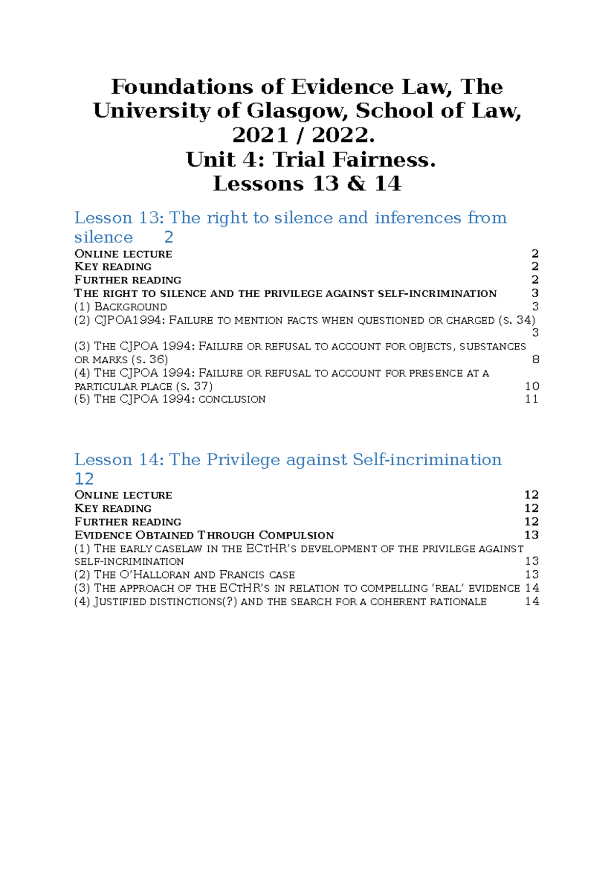 Course Handout For Week 7 Unit 4 Lessons 13 And 14 - Foundations Of ...