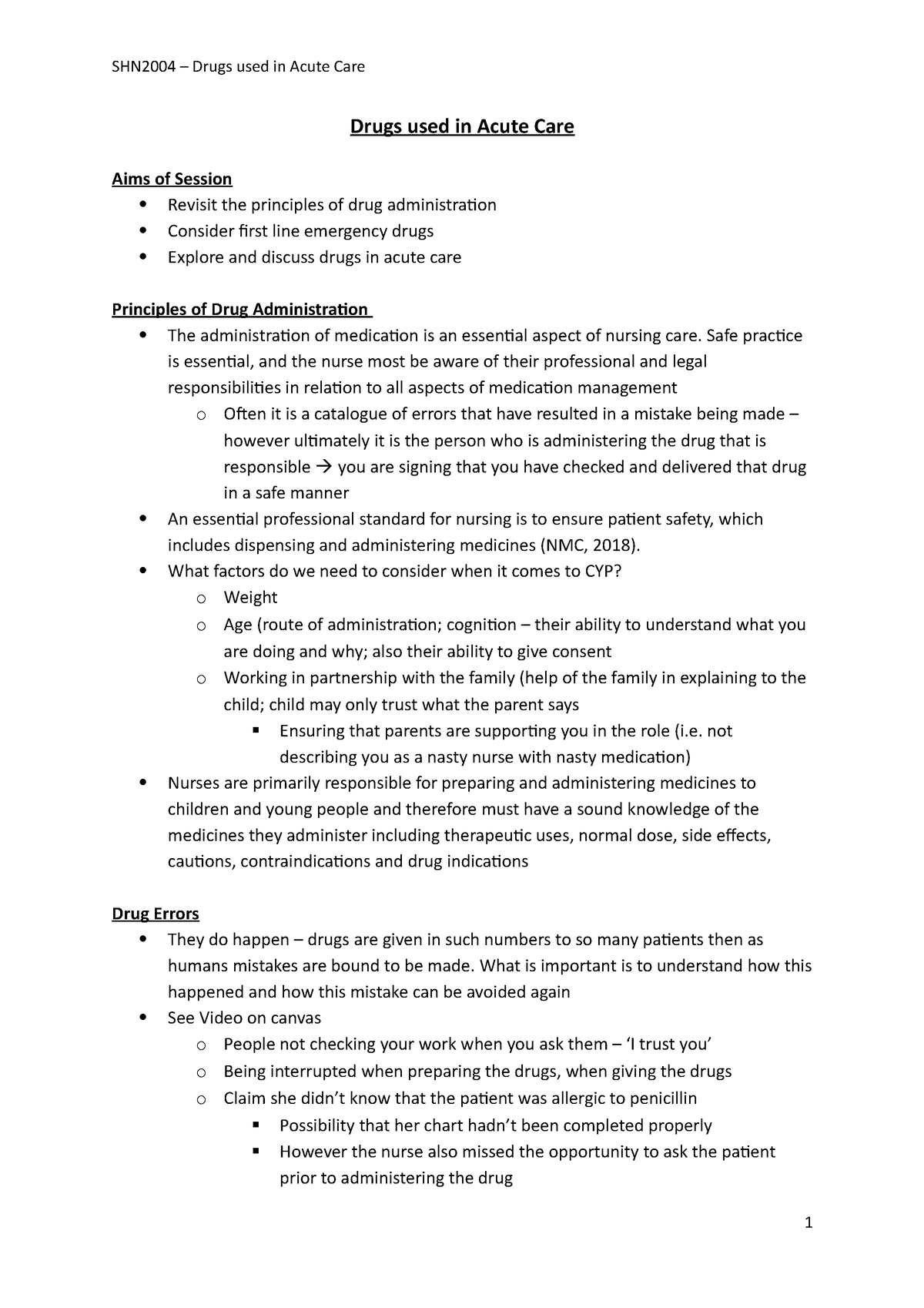 drugs-used-in-actue-care-shn2004-drugs-used-in-acute-care-drugs