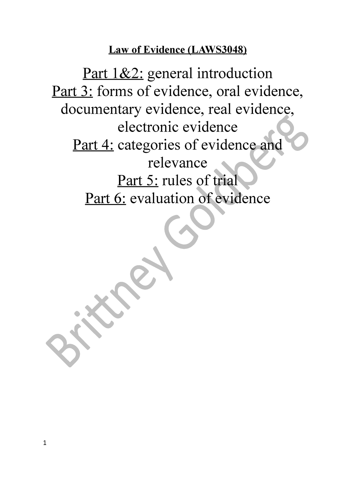 dissertation topics on law of evidence