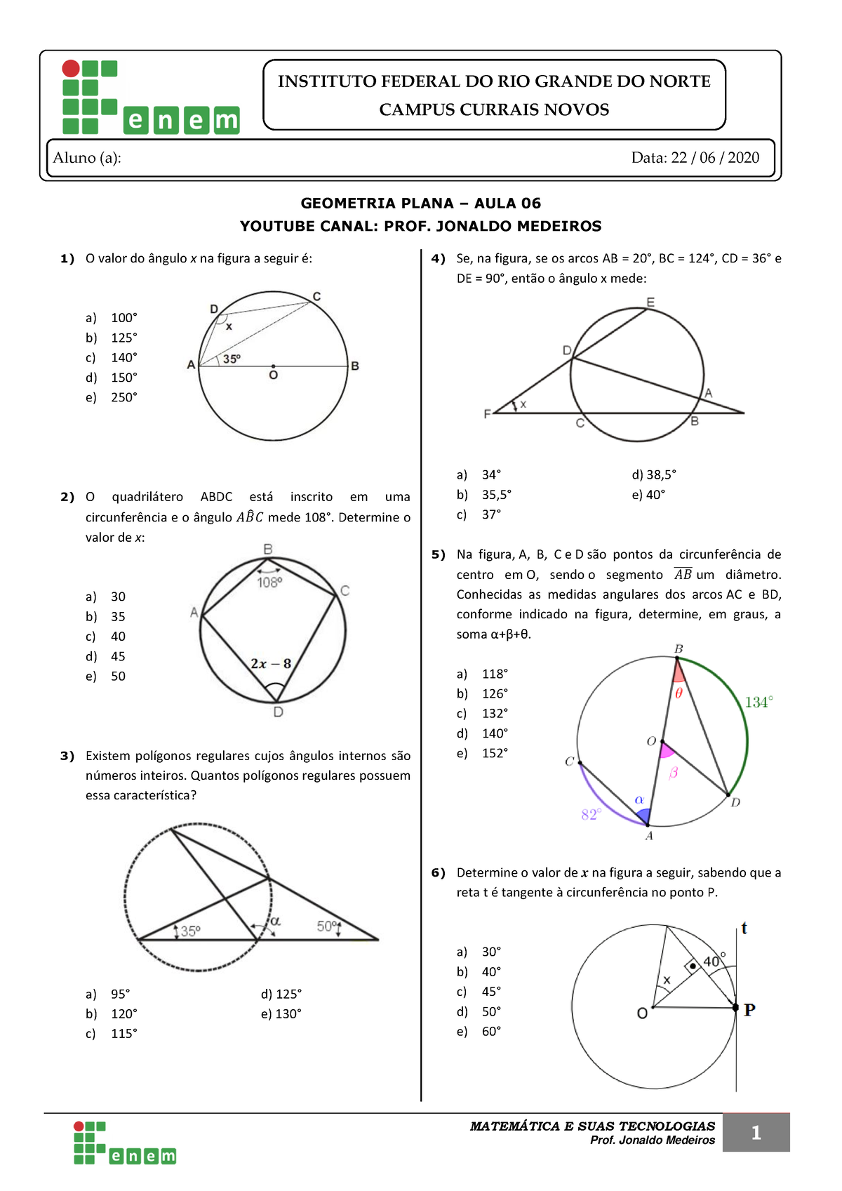 Geometria Plana Aula Junho Matemtica E Suas Tecnologias Prof Jonaldo Medeiros