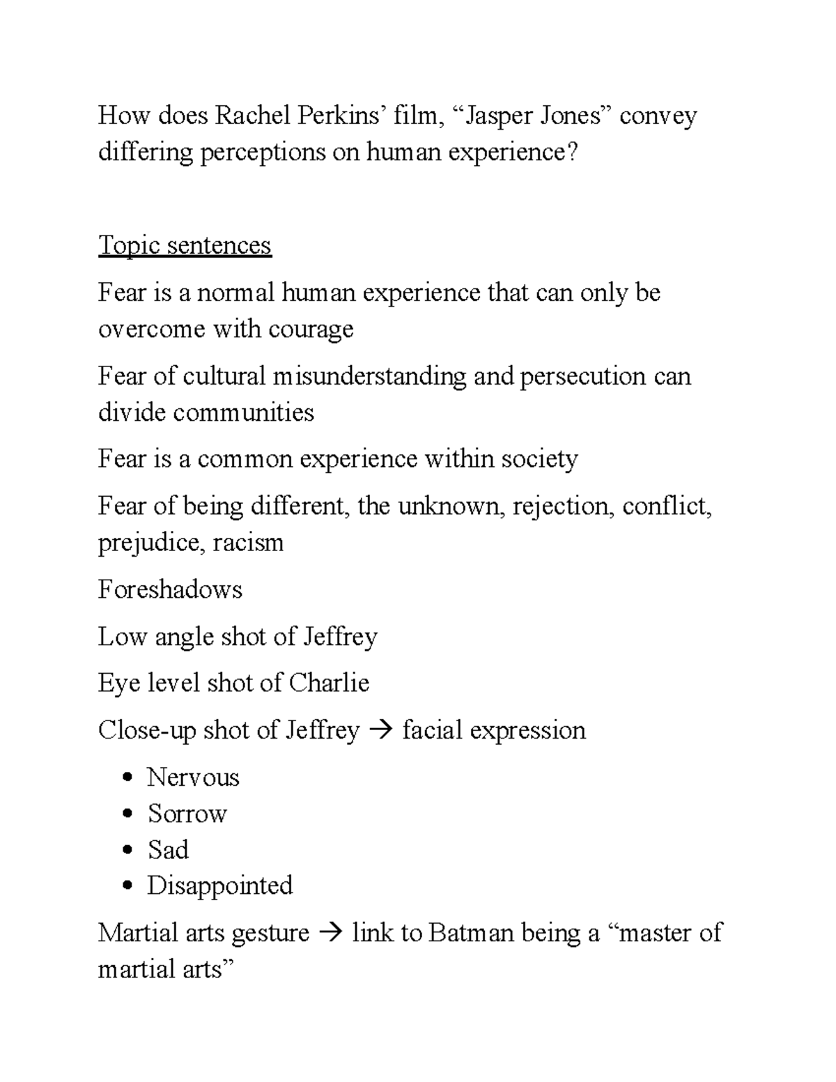 Perceptions on human experience Jasper Jones movie How does Rachel