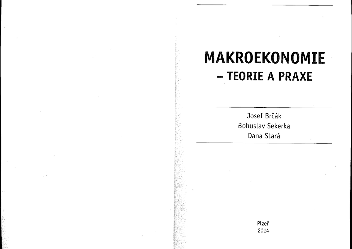 OEII Makro Teorie A Praxe - MAKROEKONOMIE -—:_TEORIE A PRAXE _ Josef ...