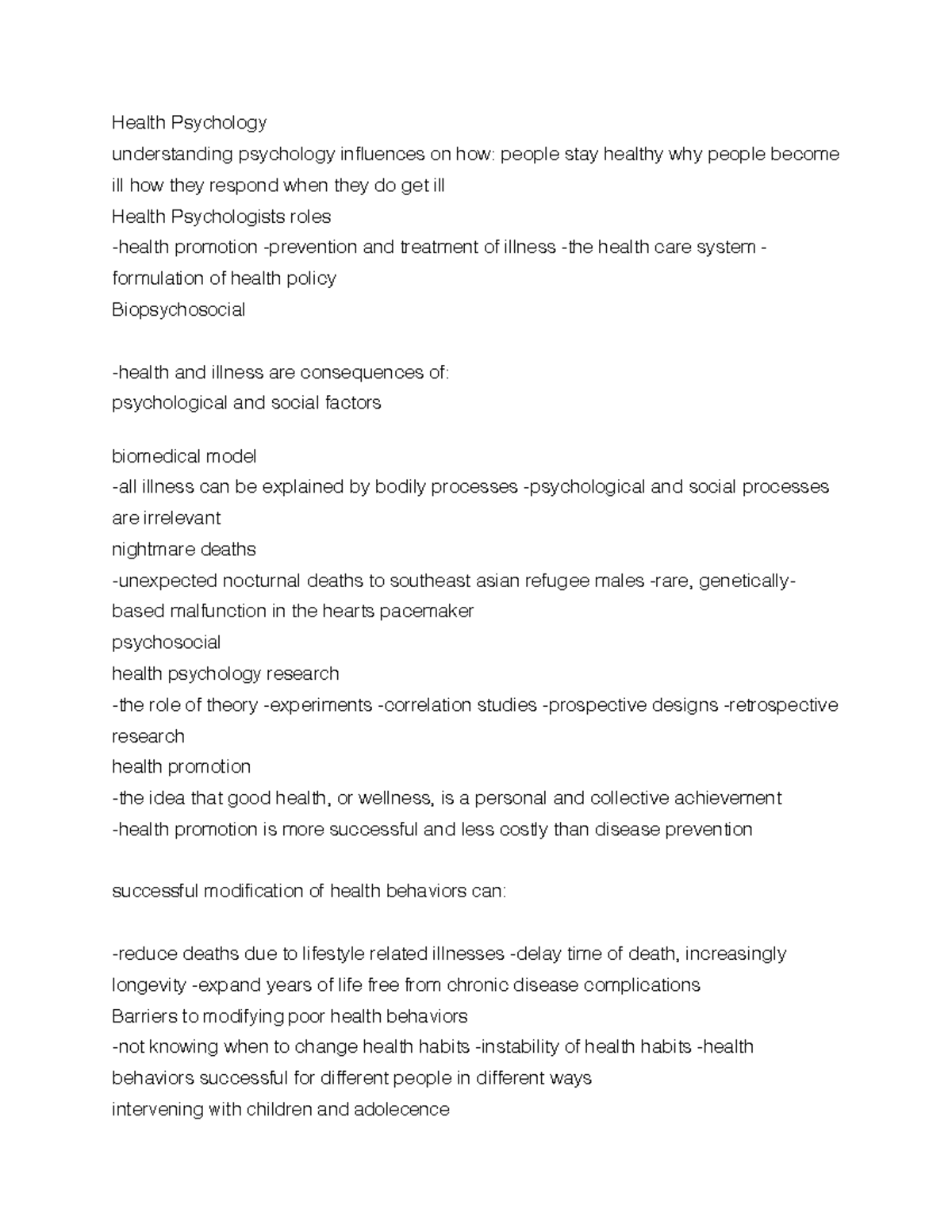 Bbh Exam 1 Review - Health Psychology Understanding Psychology ...