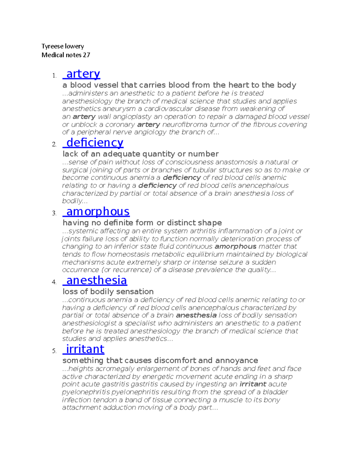 Medical notes 28 - help these kids out it helped me pass the course and ...