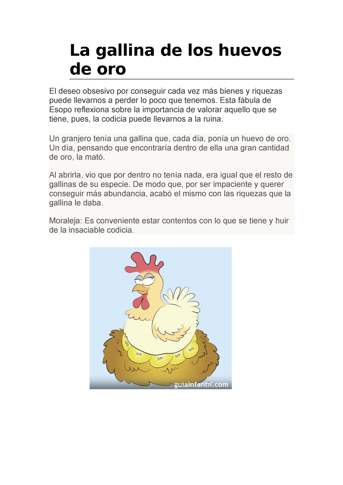 La Gallina De Los Huevos De Oro - Comunicacion Y Redaccion - UNHEVAL ...