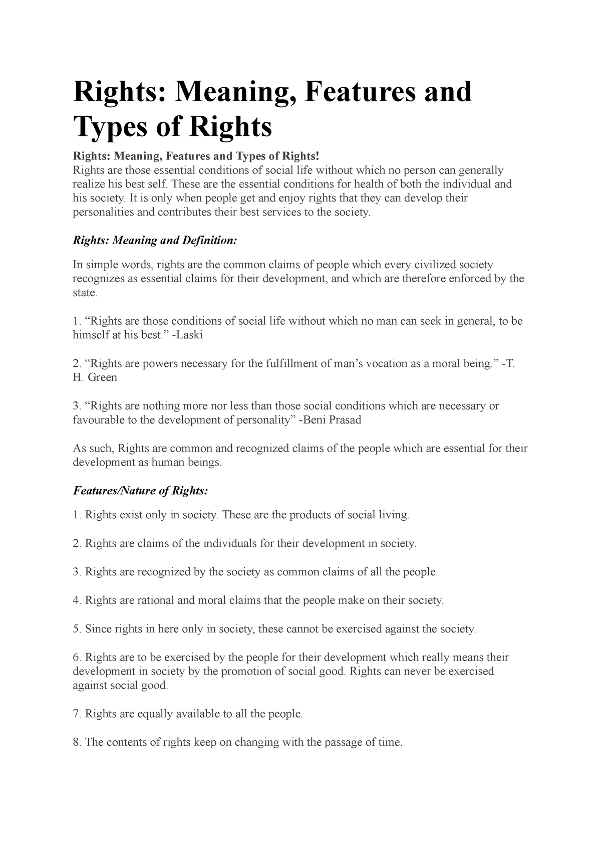 Rights Online Rights Meaning Features And Types Of Rights Rights 