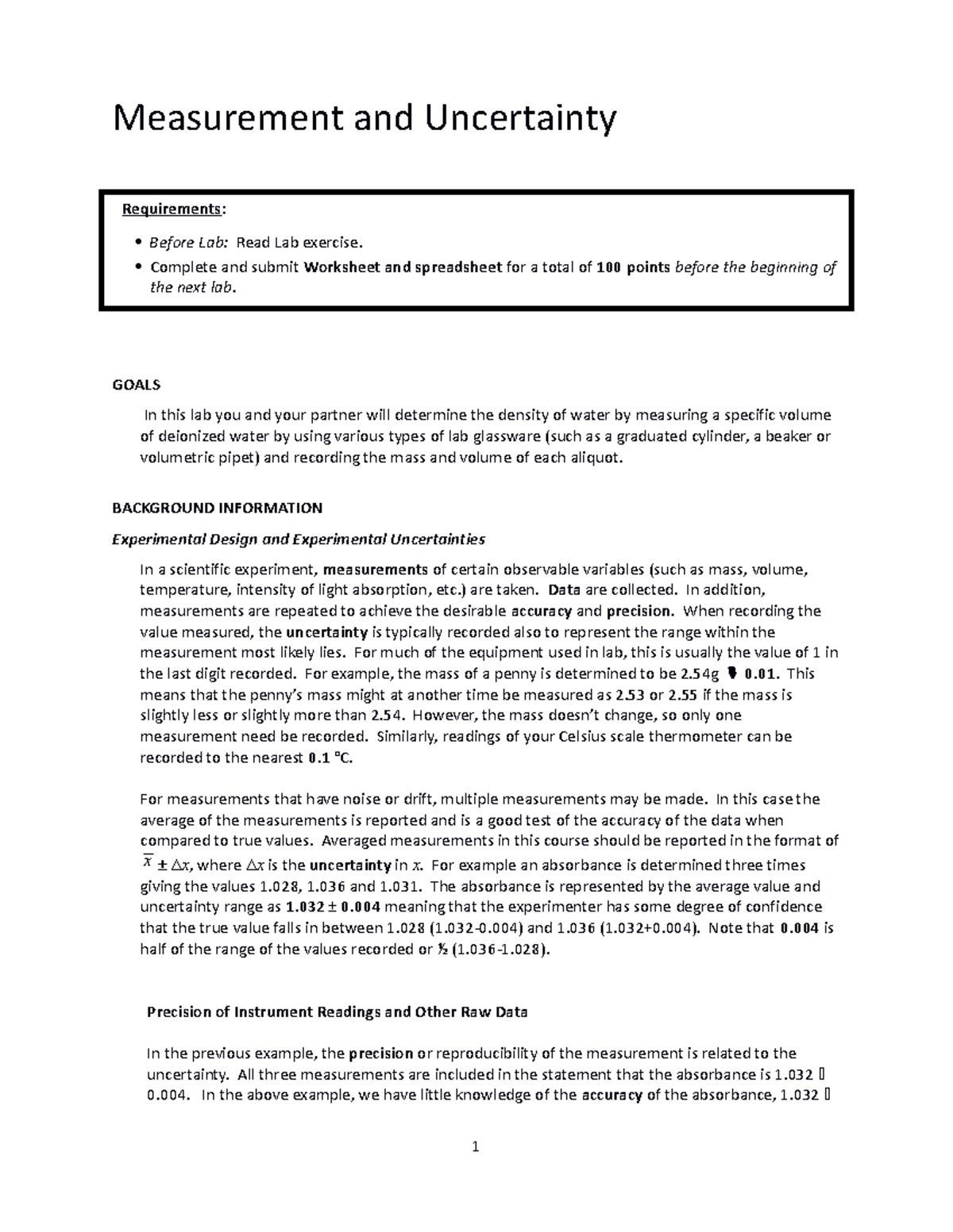 Measurement And Uncertainty-1 - Measurement And Uncertainty ...