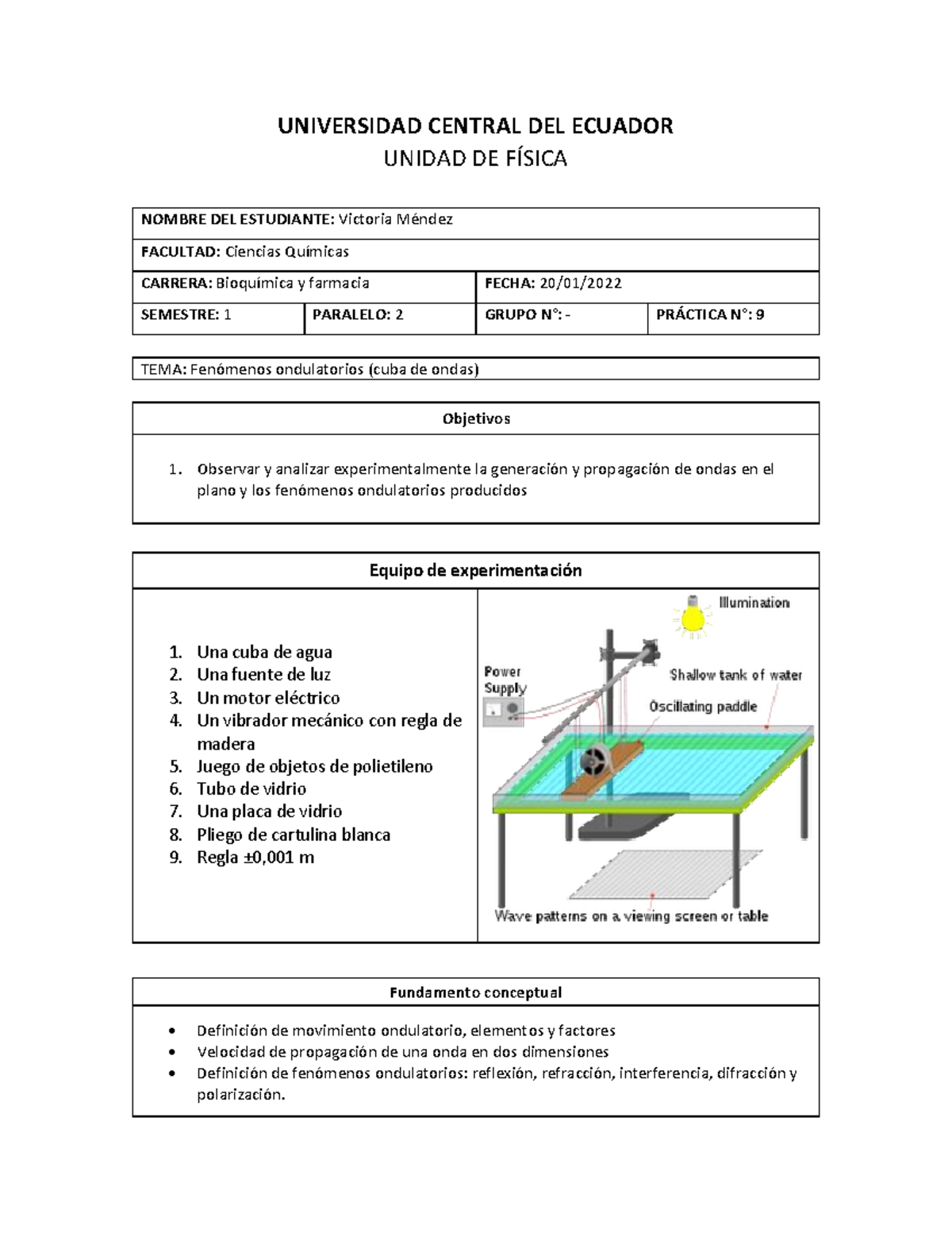 Practica 9 Fenomenos Ondulatorios Victoria Mendez BFS1P2 - UNIVERSIDAD ...