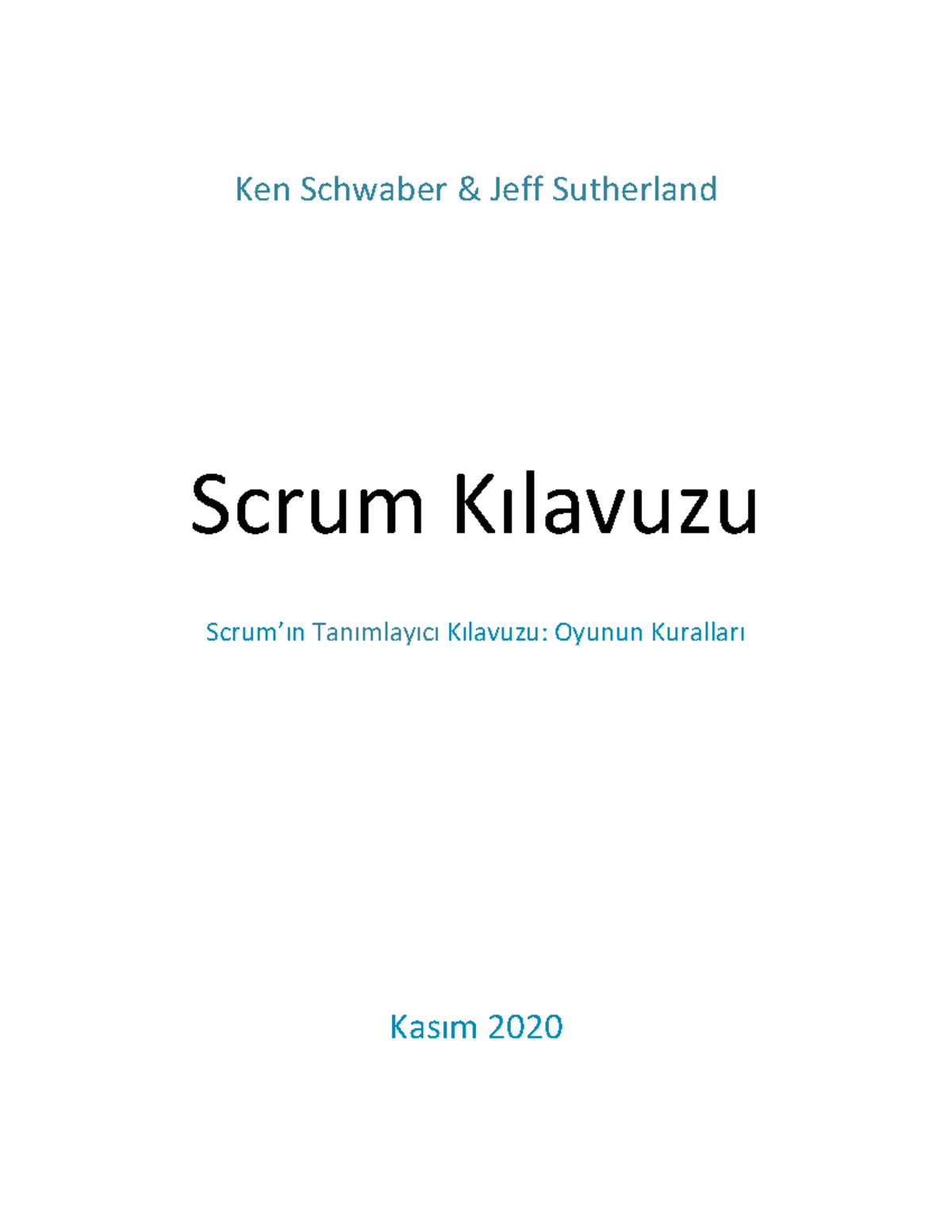 Scrum Guide Turkish Ken Schwaber Jeff Sutherland Scrum