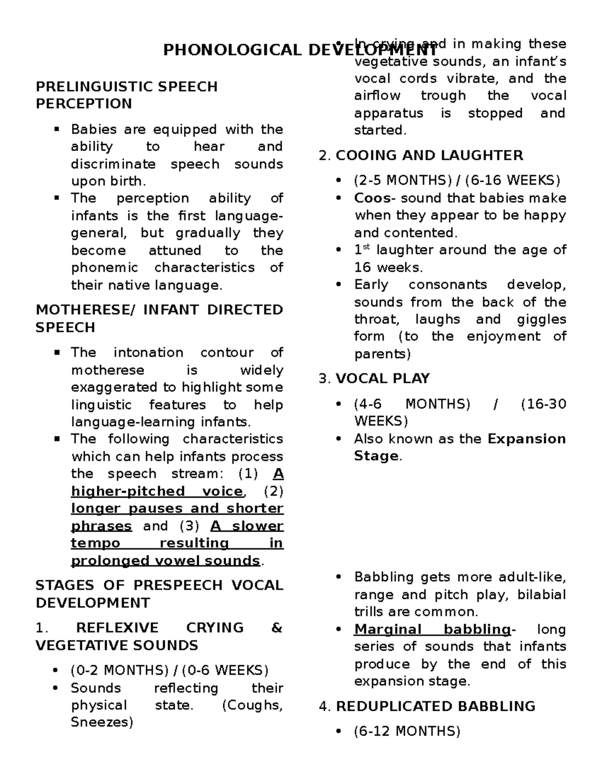 G2- Phonological- Development - PRELINGUISTIC SPEECH PERCEPTION Babies ...