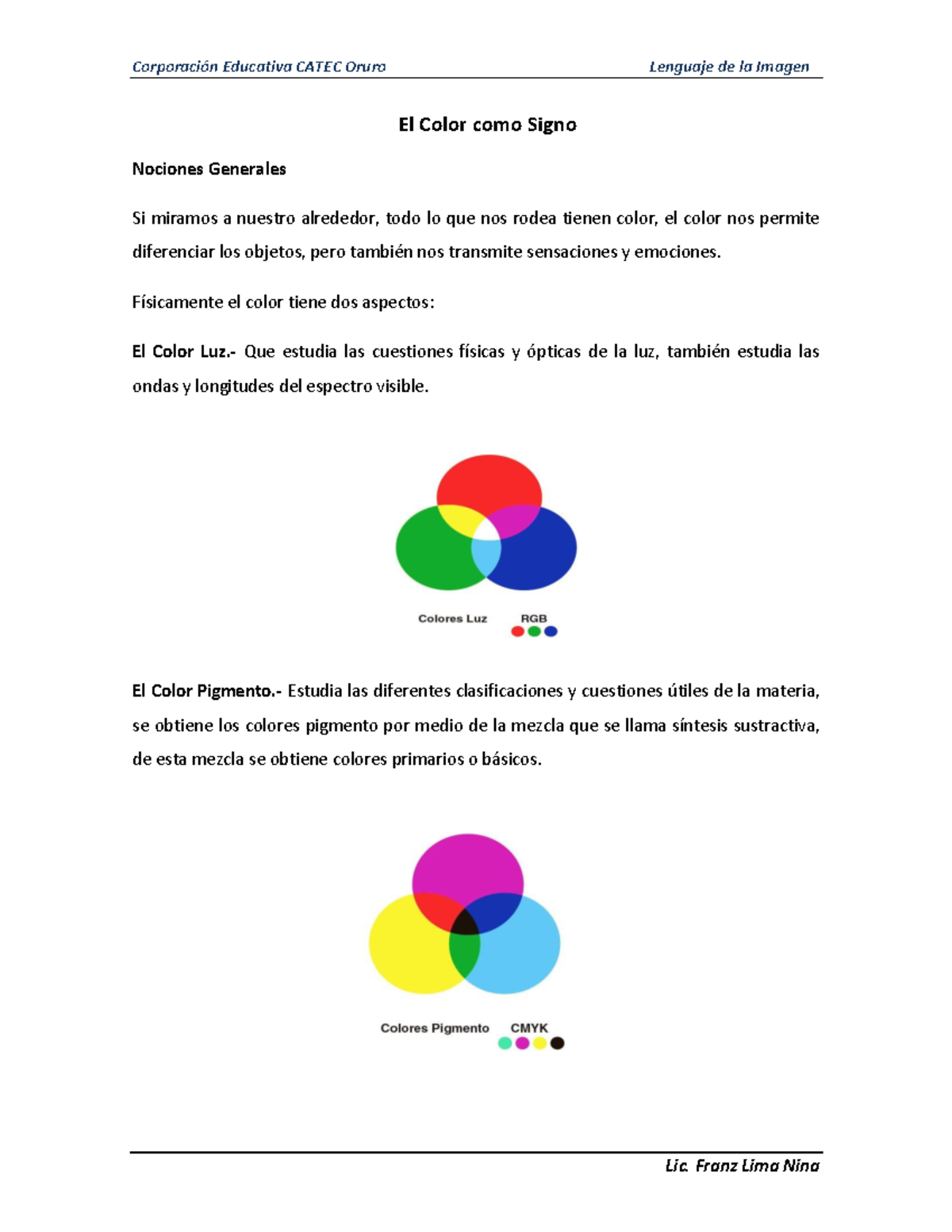 El Color como signo de la imagen - Ciencias Politicas y Sociales - UTO ...