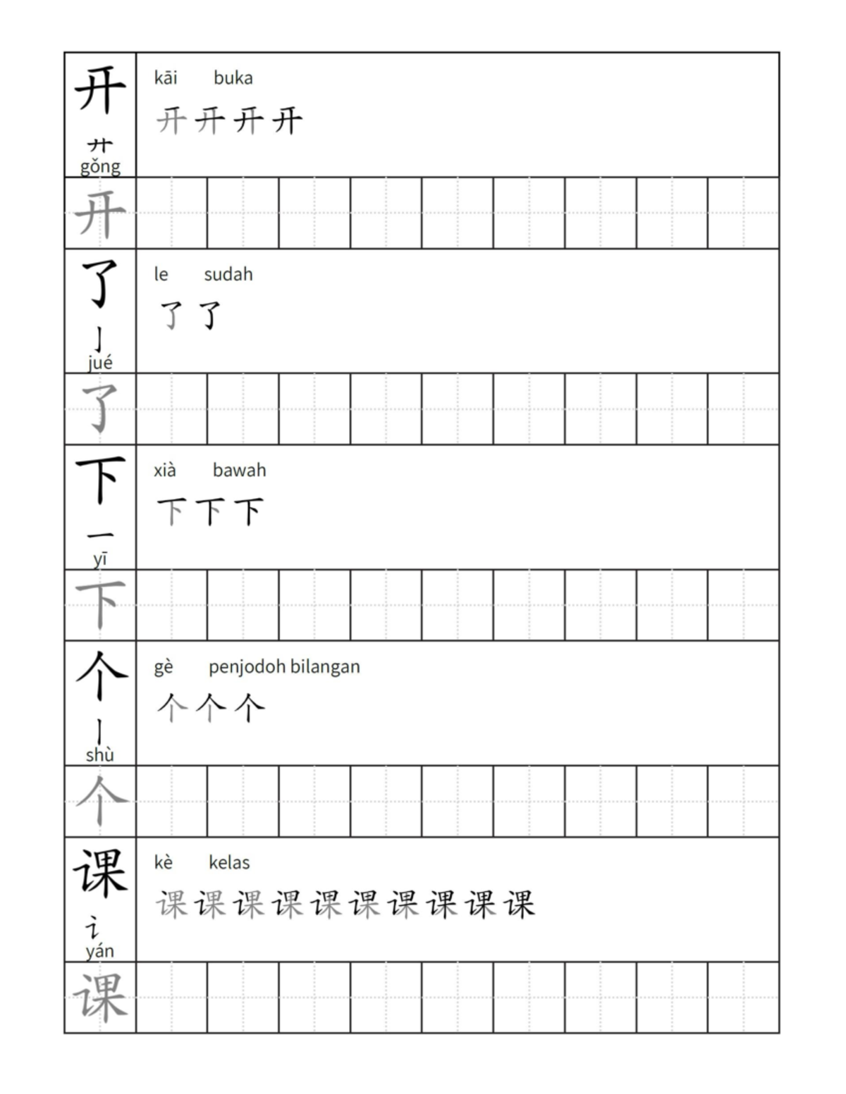 TMC451 Xie Hanzi Mandarin Chinese Characters - 马来人 Mǎláirén 马来人 马来人 ...