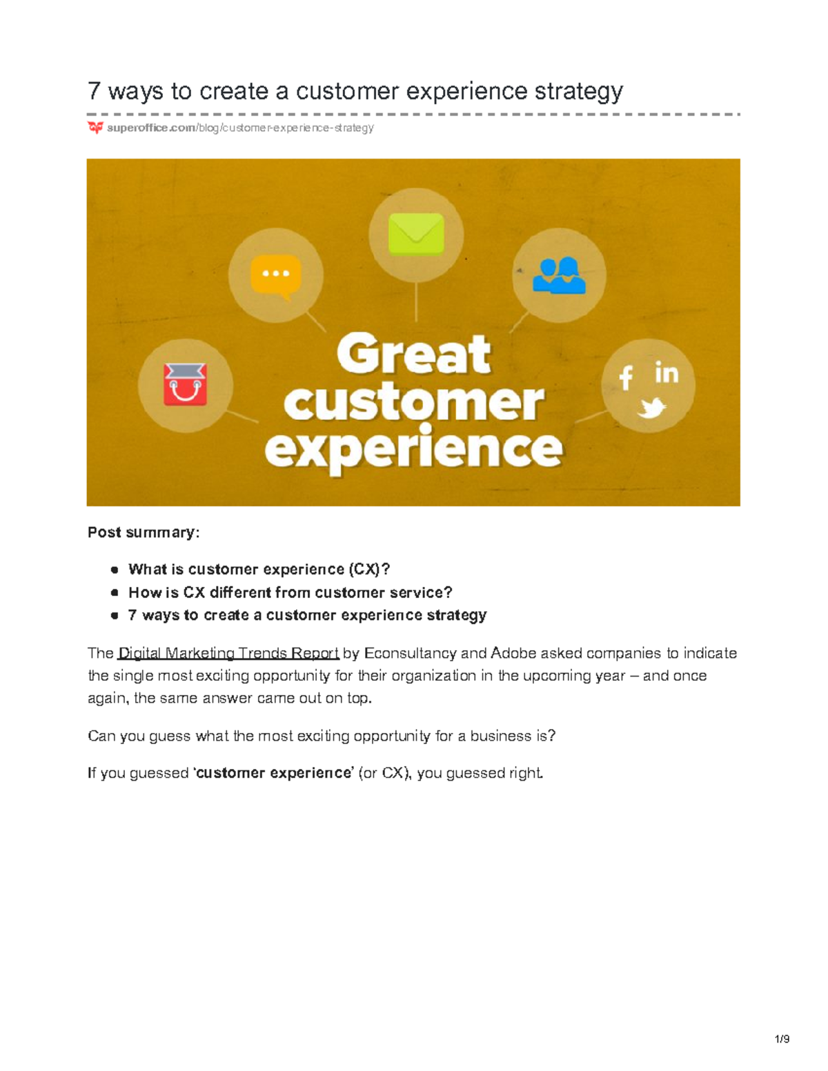 Reading 7 Ways To Create A Customer Experience Strategy 7 Ways To 