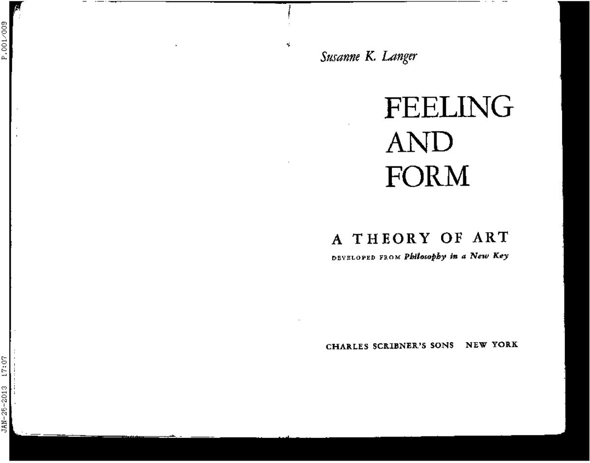 12 Langer Feeling and Form ch.7 - Susanne K. Langer FEELING AND FORM A ...