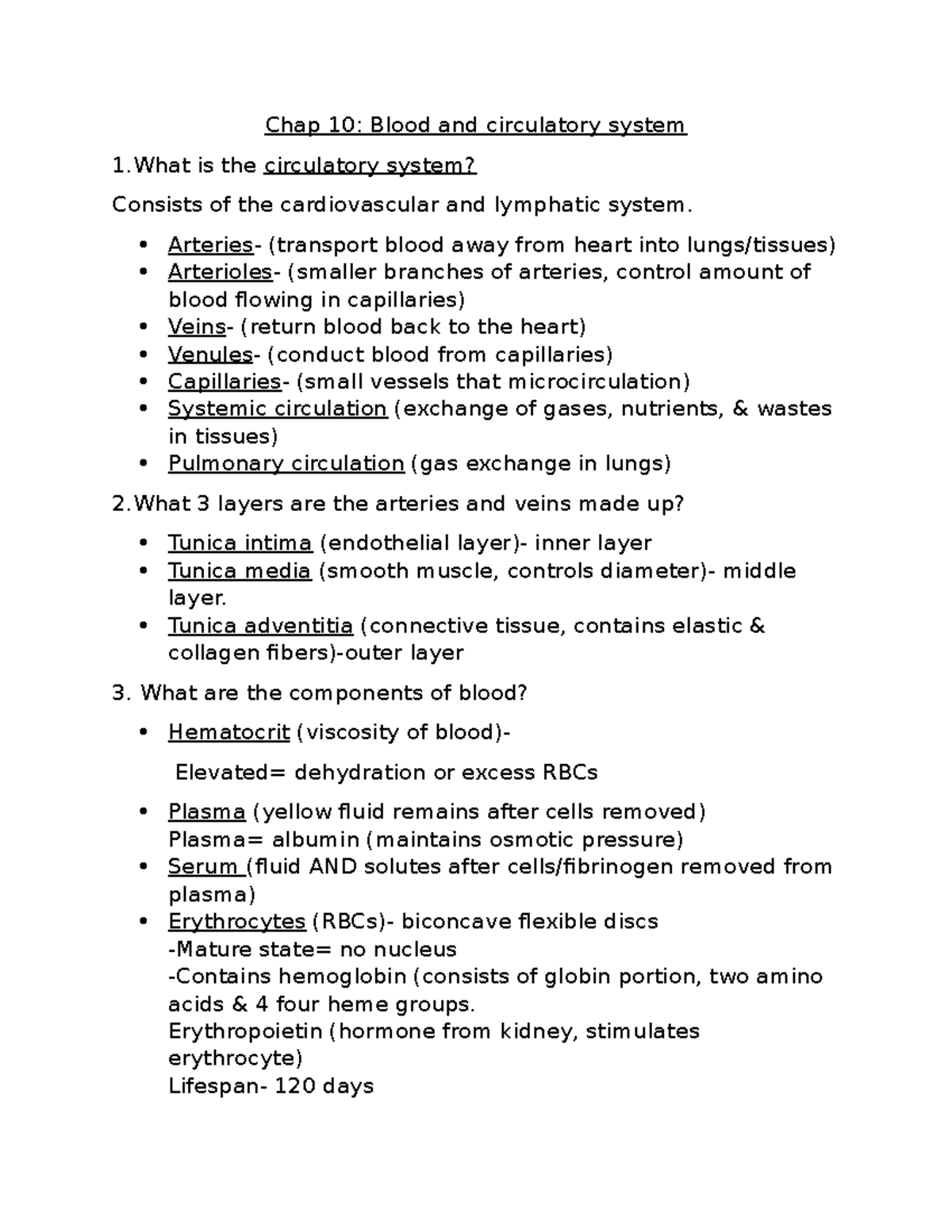 Chap 10- Blood And Circulatory Disorders - Chap 10: Blood And ...