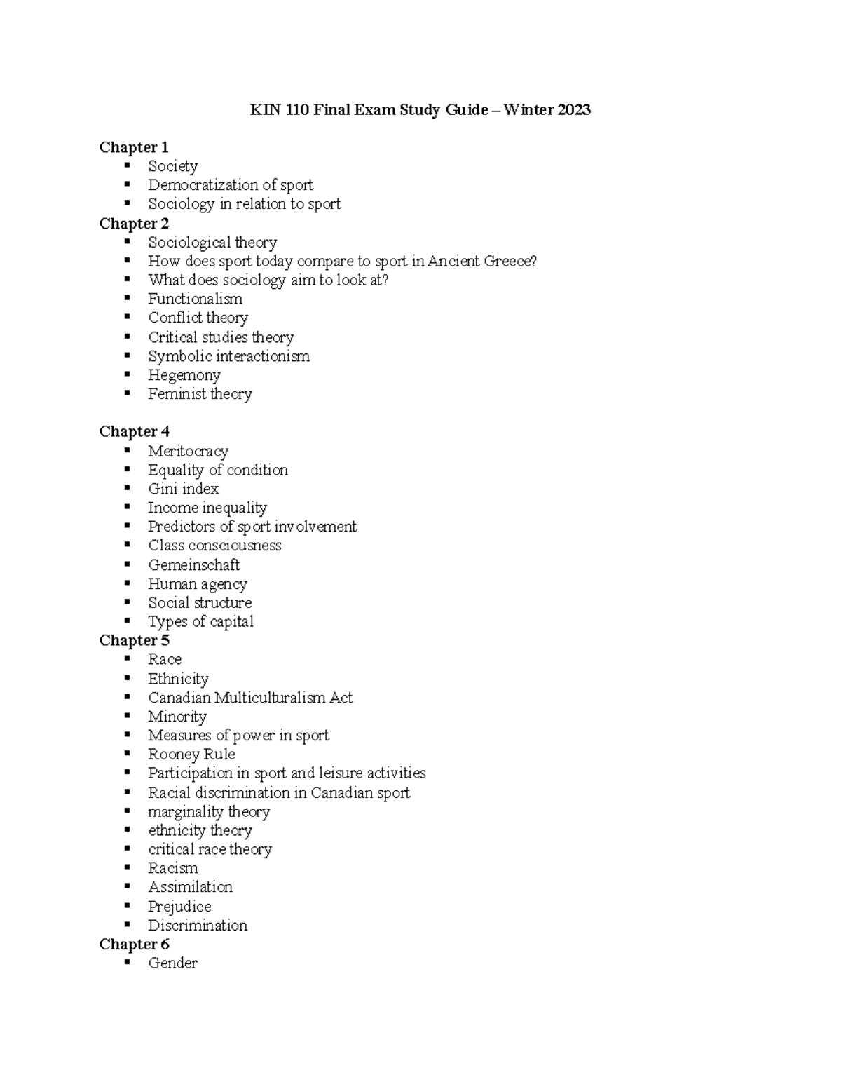 Final Exam Study Guide - Studocu