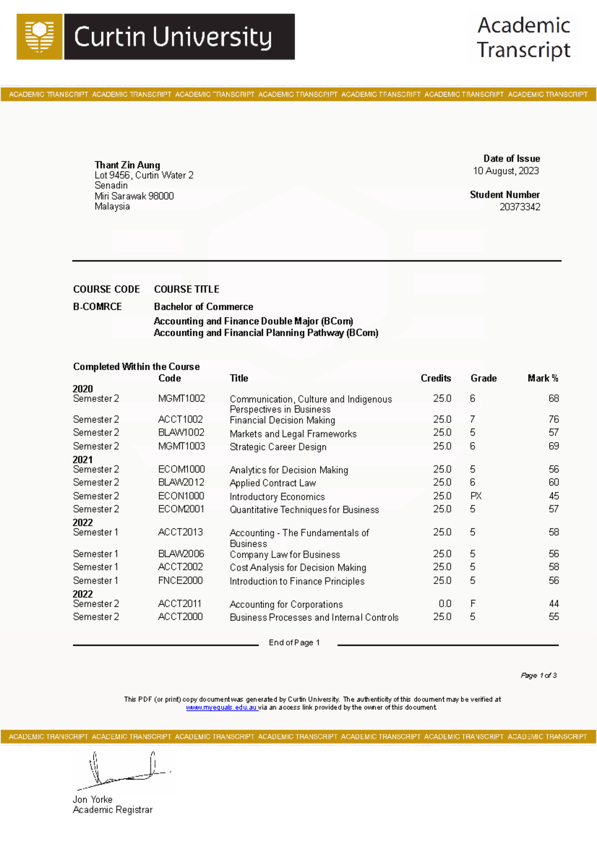 Document - Thant Zin Aung Lot 9456, Curtin Water 2 Senadin Miri Sarawak ...