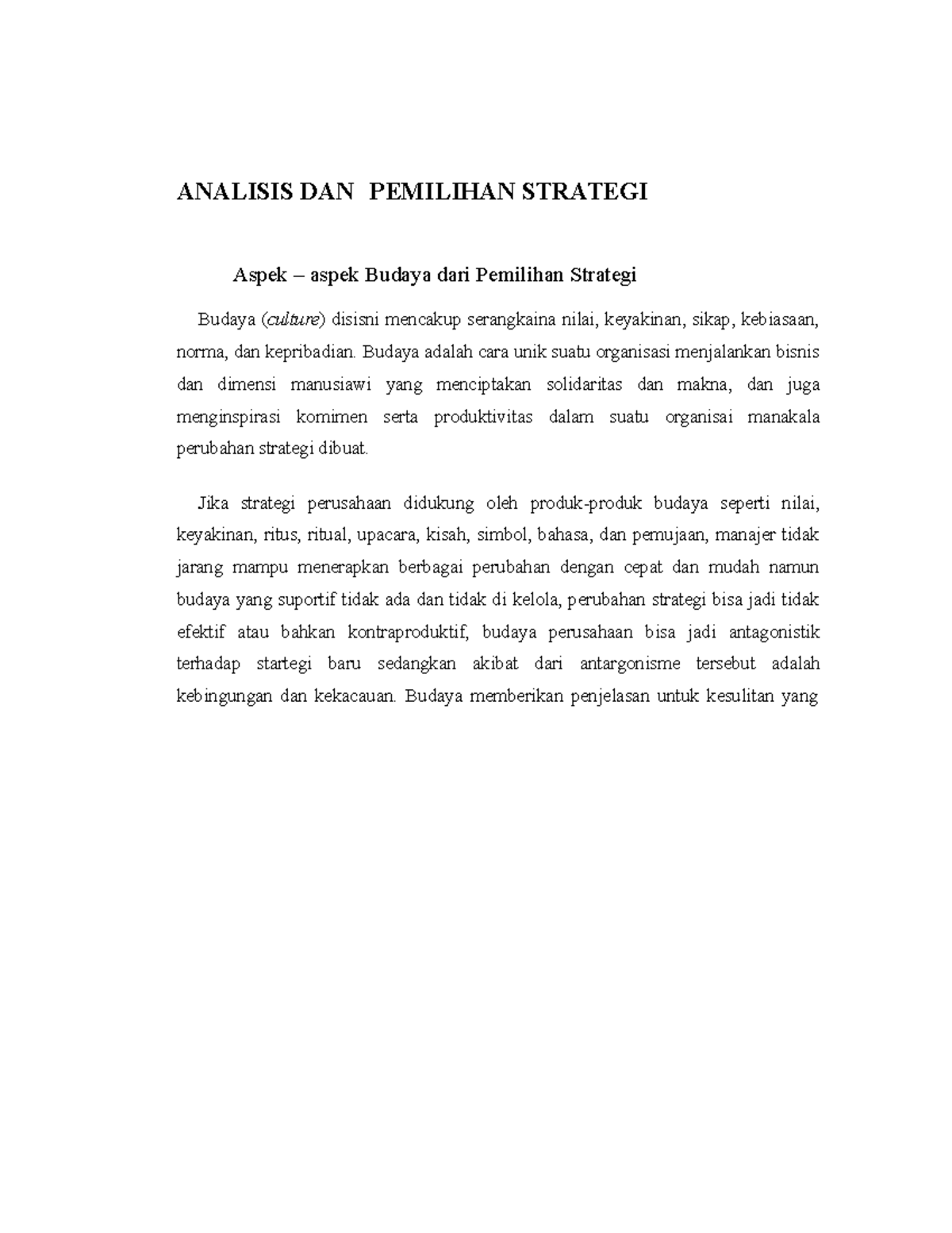 Rangkuman Manajemen Strategi Bab 12 - ANALISIS DAN PEMILIHAN STRATEGI ...