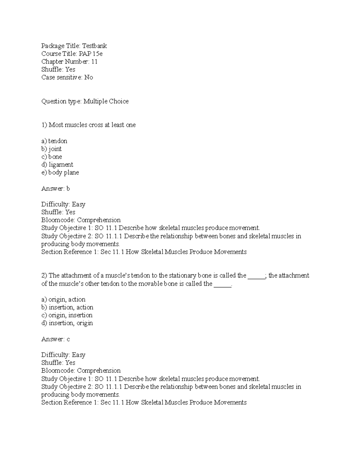 Ch11 - Practice Questions For The Chapter - Package Title: Testbank ...