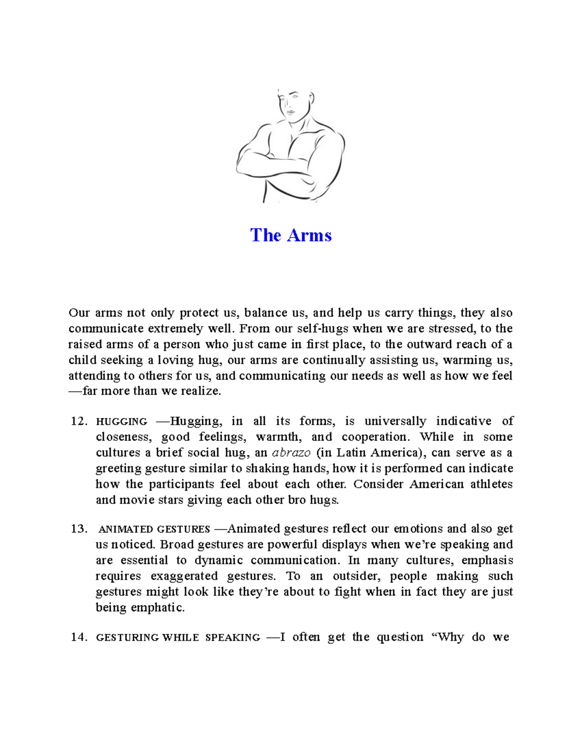 The Arms The Dictionary of Body Language in Criminology The Arms