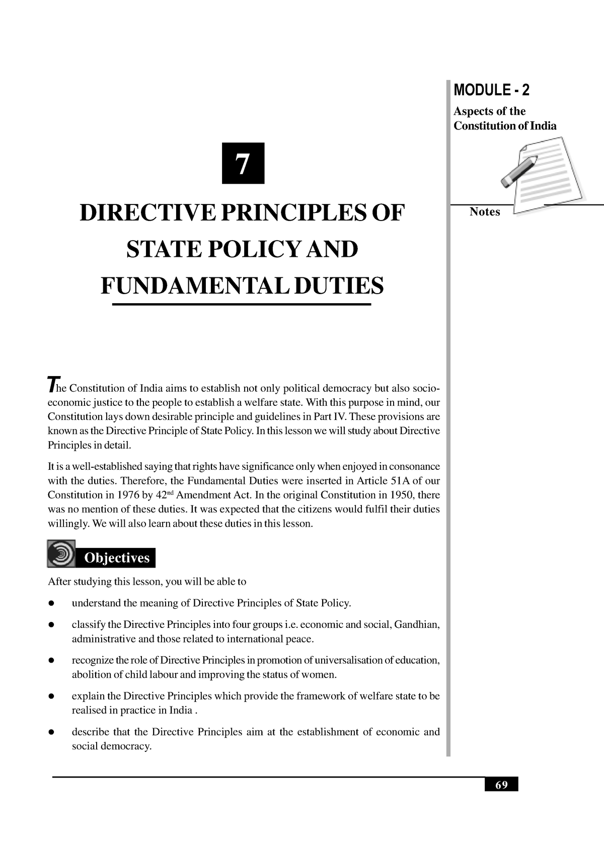 Dpsp - MODULE - 2 Notes Directive Principles Of State Policy And ...