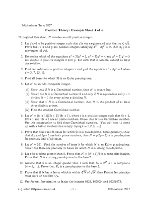 Number Theory 2017-2018 Example Sheet 3 - Michaelmas Term 2017 Number ...