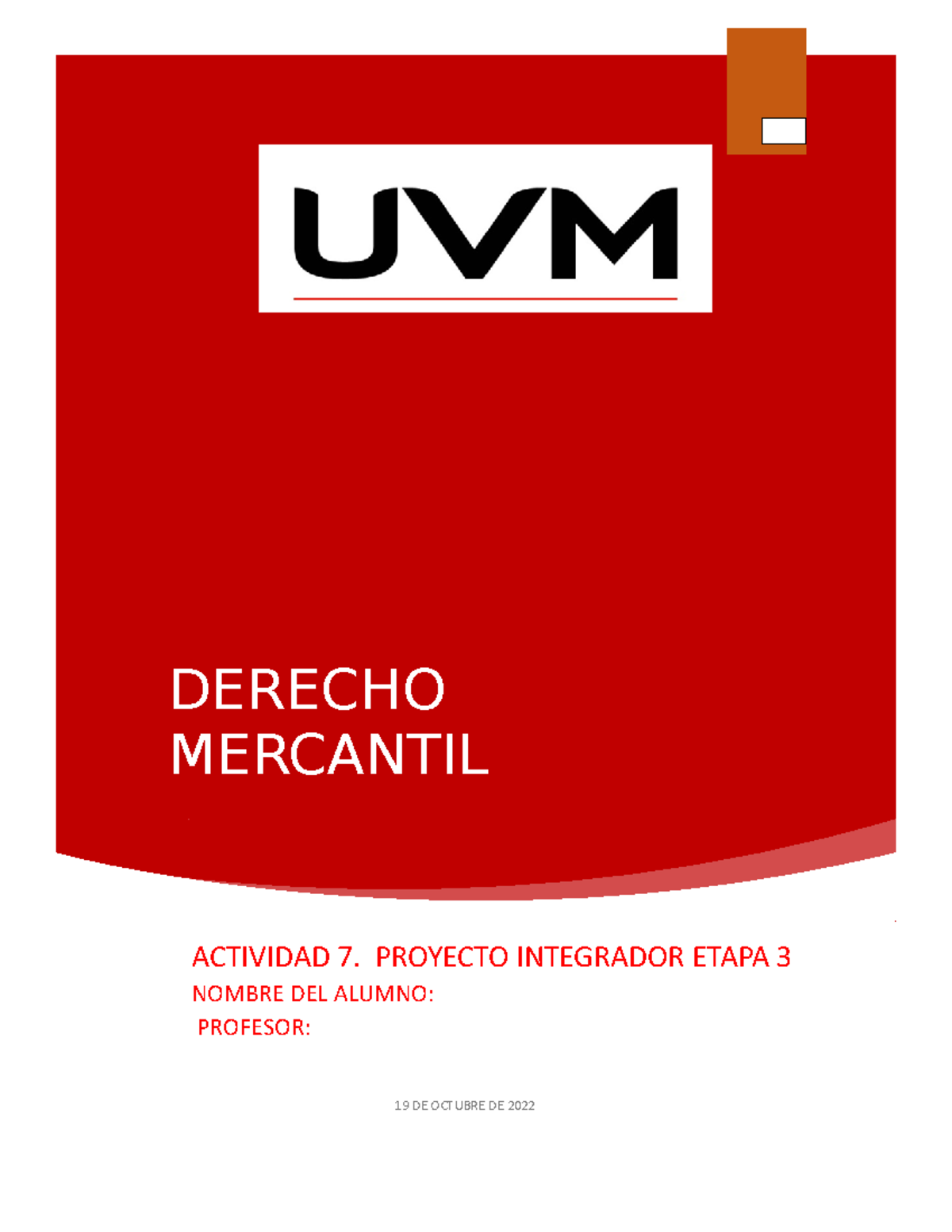 ACTIVIDAD 7 DERECHO MERCANTIL - DERECHO MERCANTIL ACTIVIDAD 7. PROYECTO ...