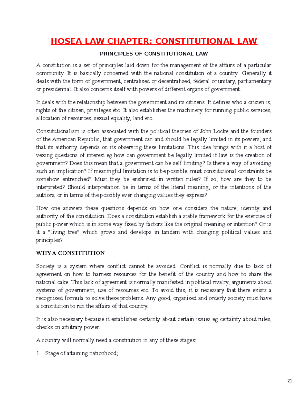 Constitutional Law AH - LLB Students - HOSEA LAW CHAPTER ...
