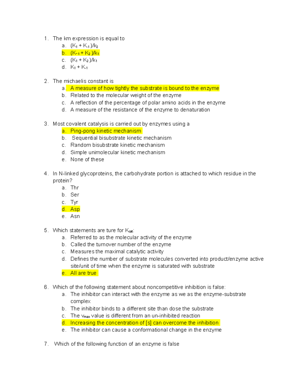 Chem 421 Exam 3 - Test Study Martial For Chem 421 Exam 3 - The Km ...