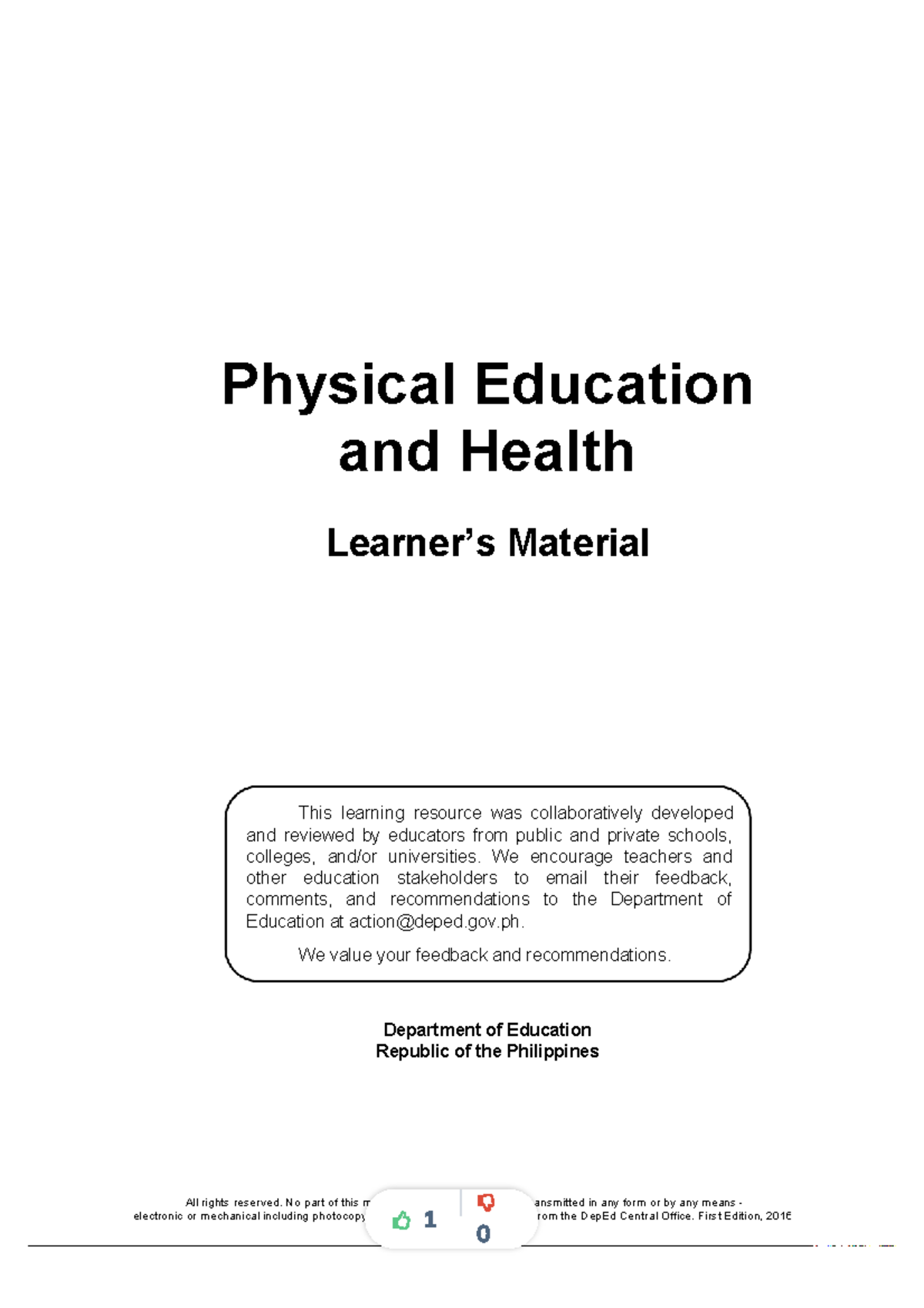 Pe11moduleforshs - Physical Education and Health Learner’s Material ...