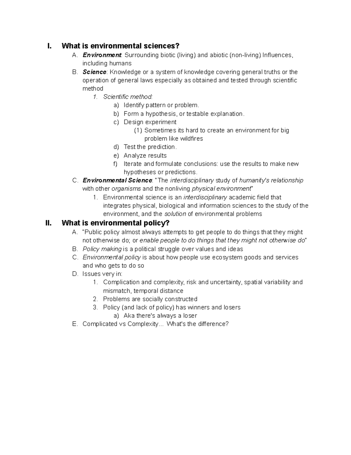 environmental-analysis-notes-i-what-is-environmental-sciences-a