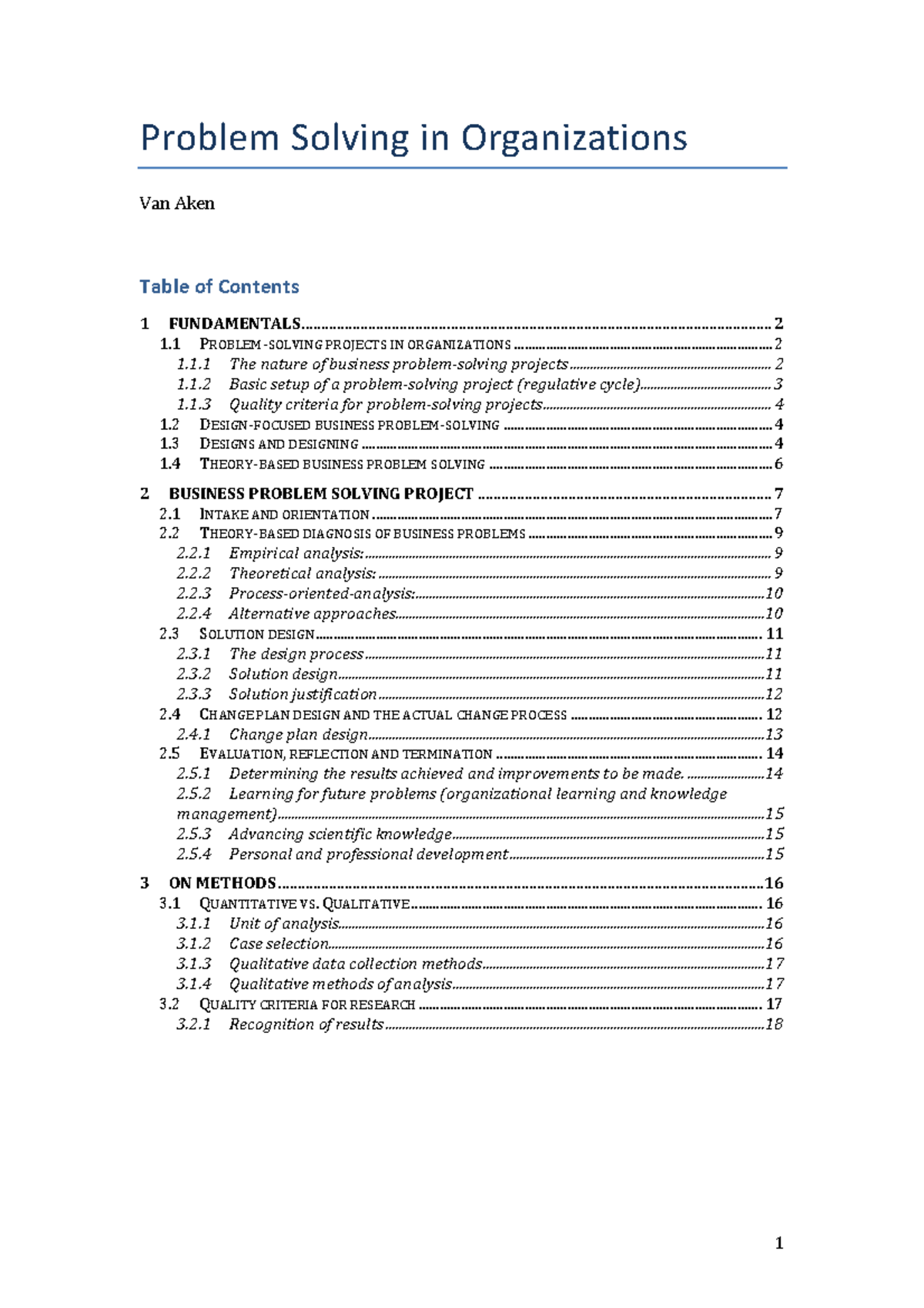 problem solving in organizations van aken pdf