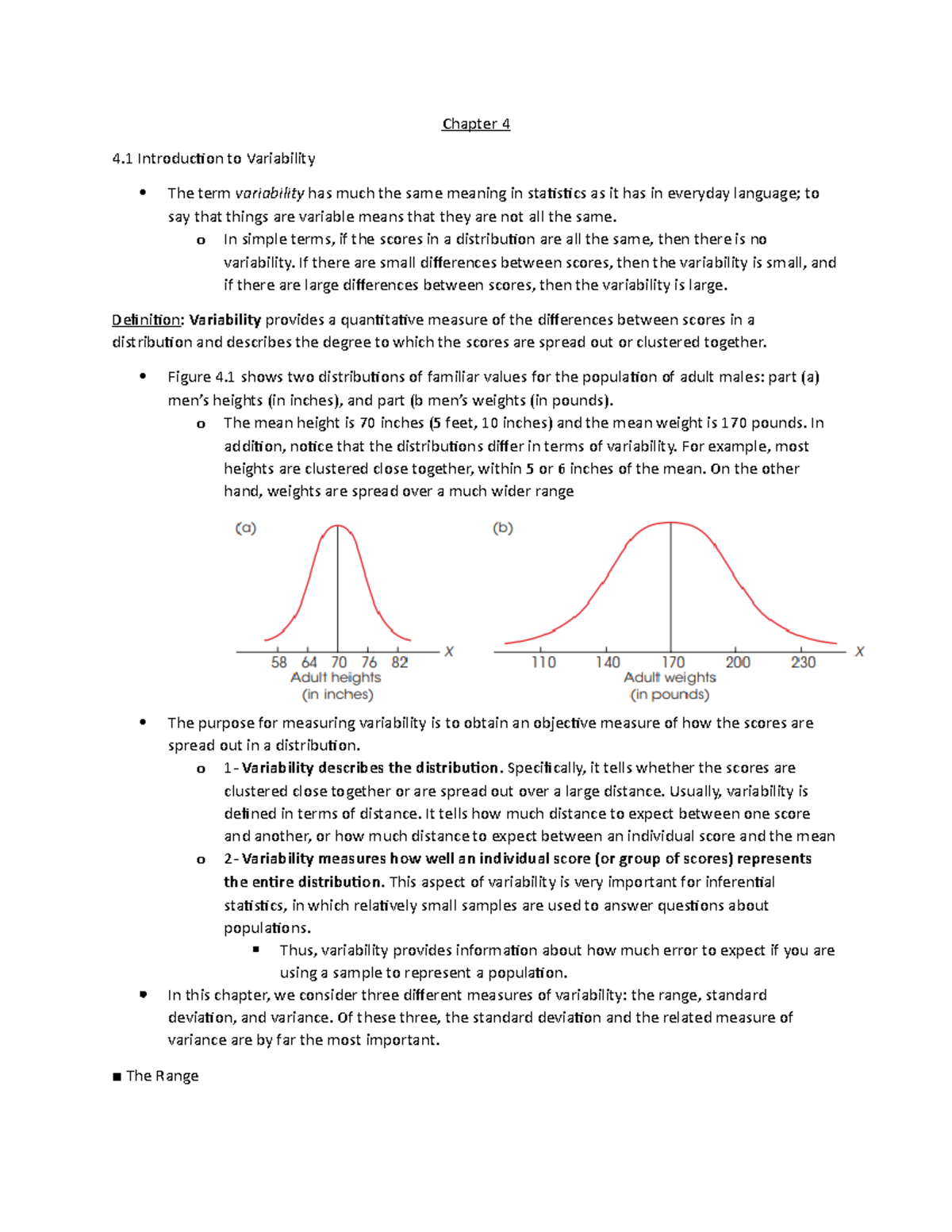 Chapter 4 - Lecture notes 4 - Chapter 4 4 Introducion to Variability ...