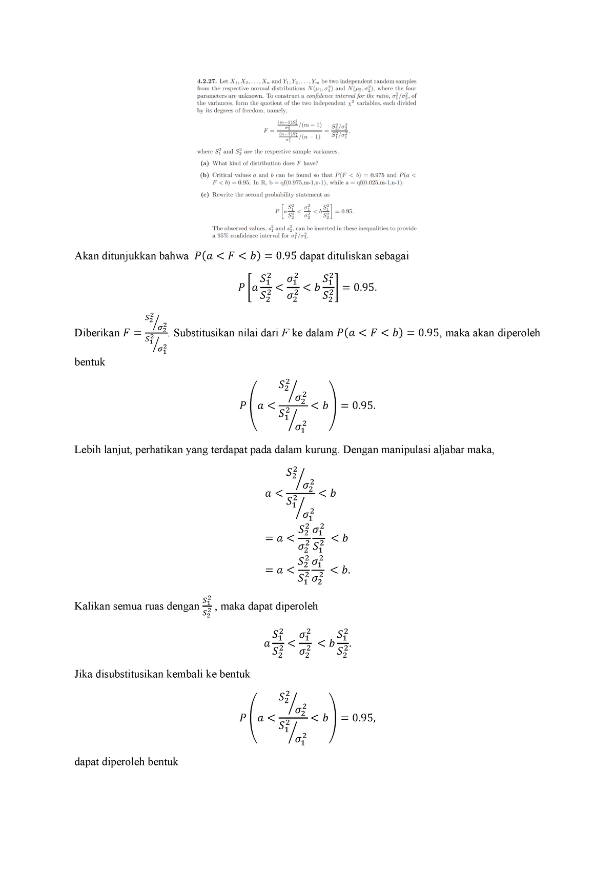 Introduction To Mathematical Statistics Exercise 4 - Akan Ditunjukkan ...