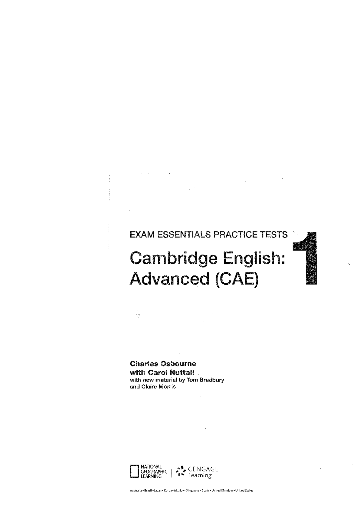 Exam Essentials Practice Tests Cambridge English Advanced (CAE) 1 With ...