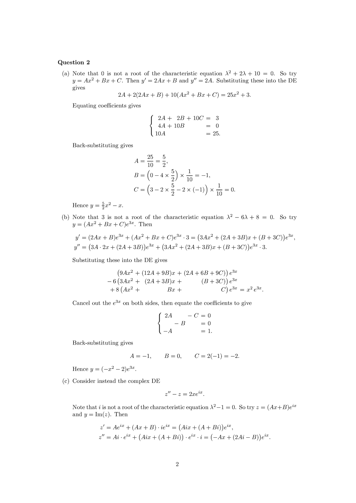 MA1512 Differential Equations - Tutorial 2 - Question 2 (a) Note that 0 ...