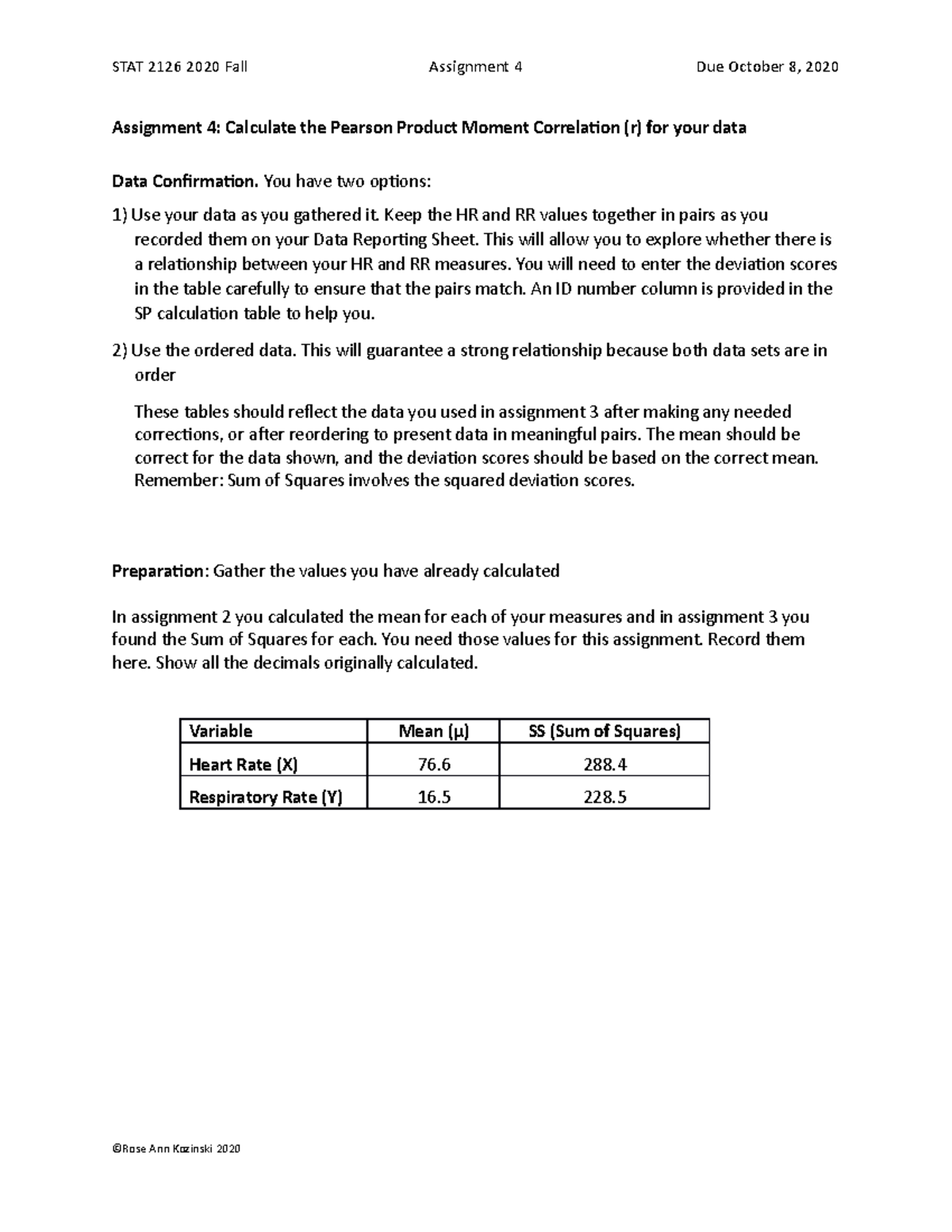 Assignment 4, grade 90+ - Assignment 4: Calculate the Pearson Product ...