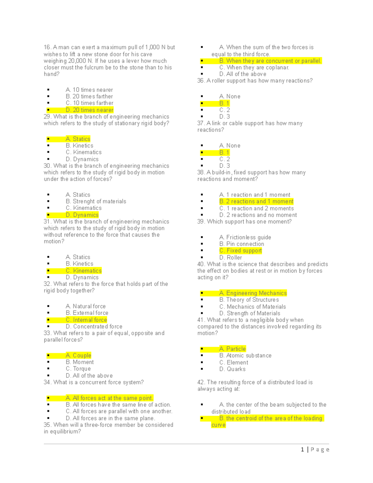 ESAS Terms MCQ's 2018ESAS Terms MCQ's 2018 - A man can exert a maximum ...