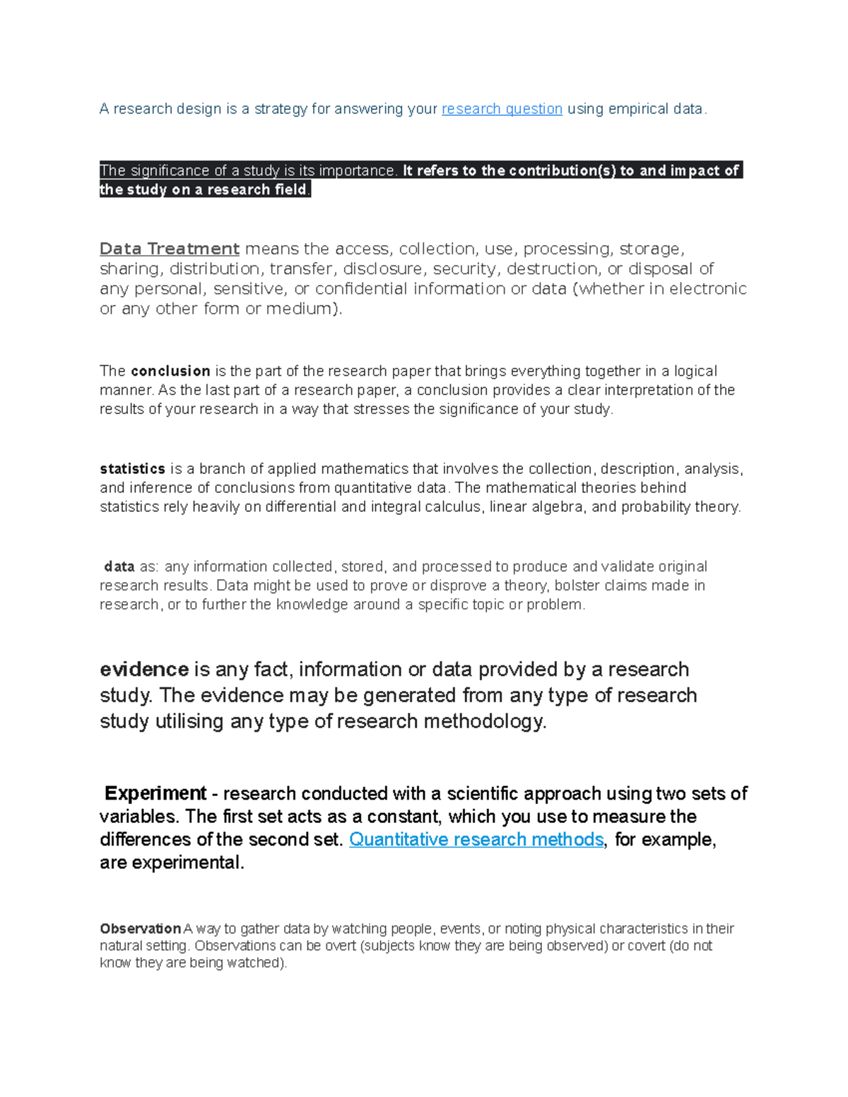 A research design is a strategy for answering your - The significance ...