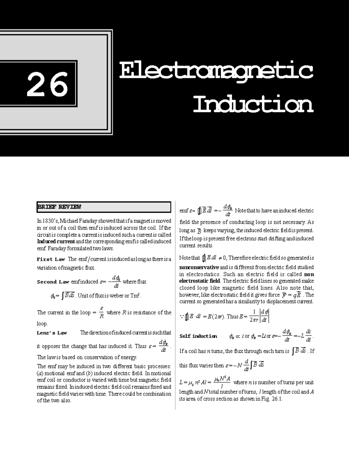 Electromagnetic-Induction - ####### BRIEF REVIEW In 1830’s, Michael ...