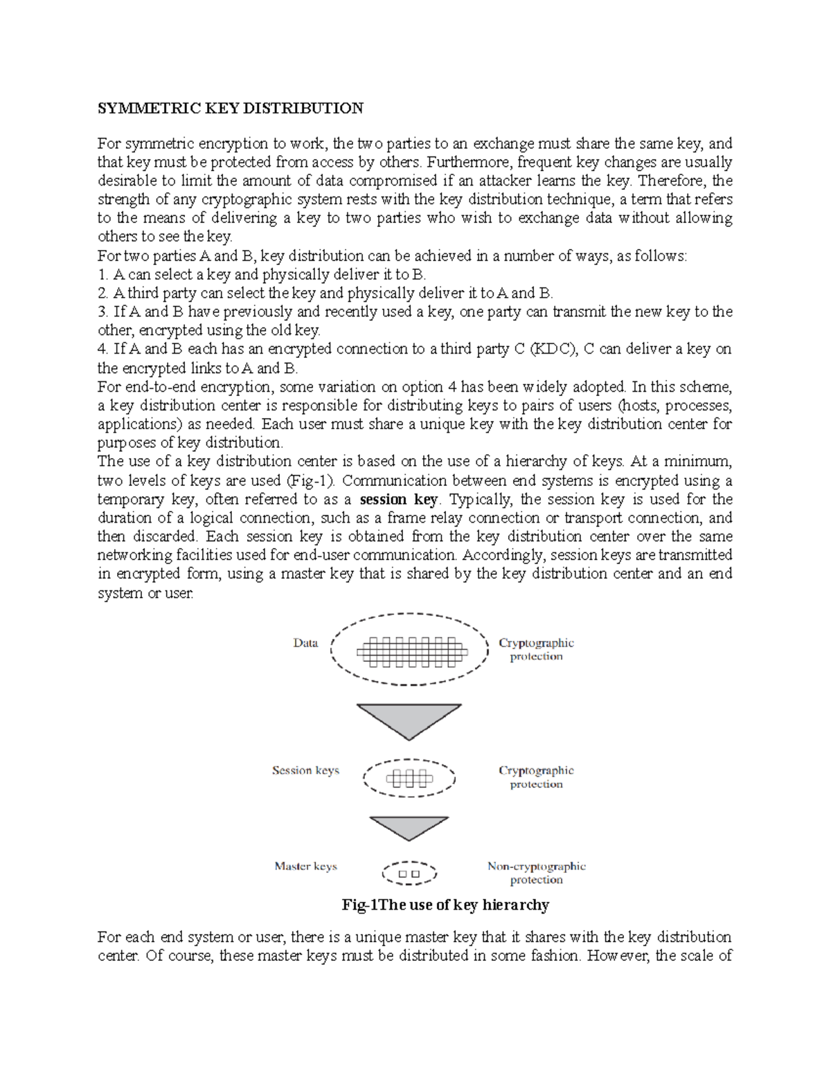 U3-PART-2 - Useful Material - SYMMETRIC KEY DISTRIBUTION For symmetric ...