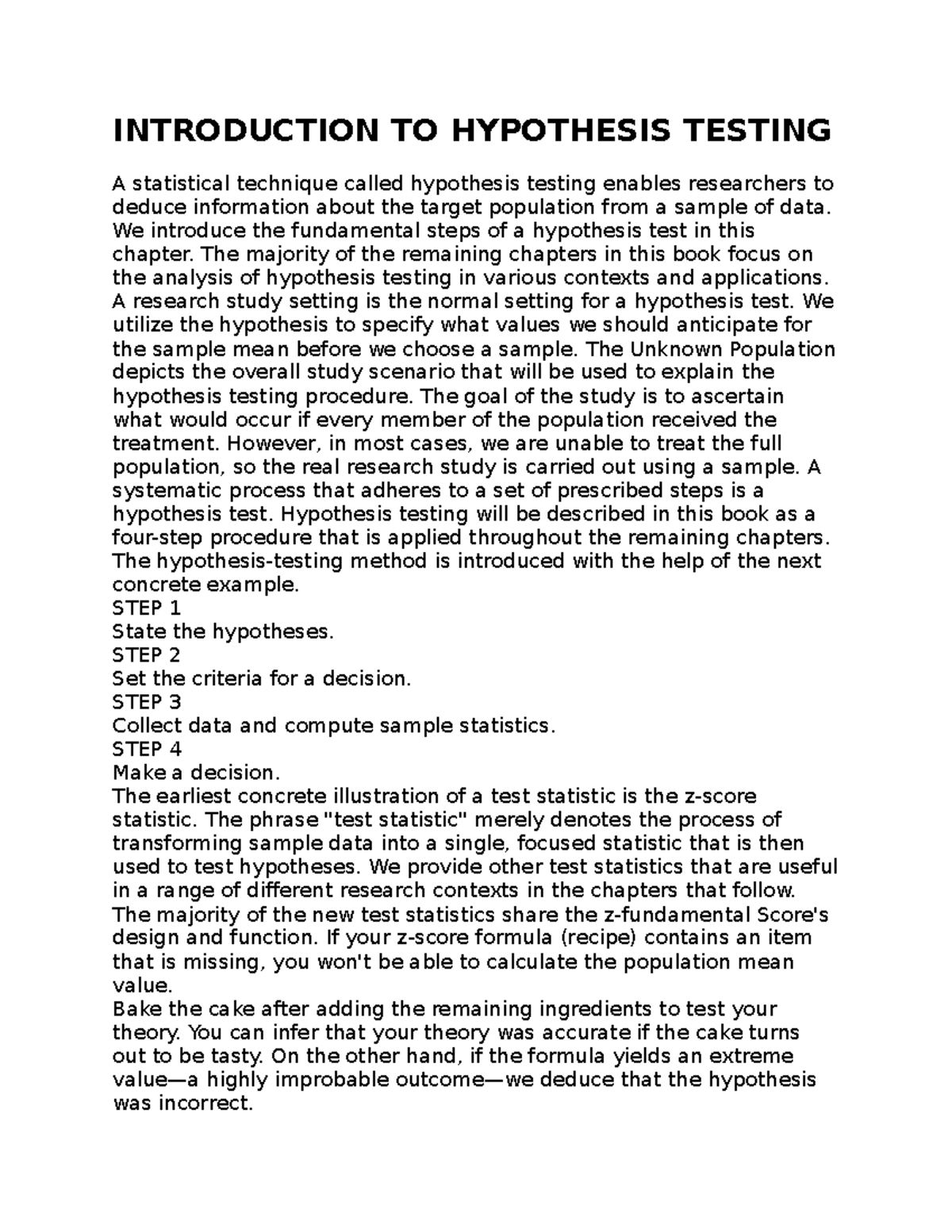 introduction to hypothesis testing pdf