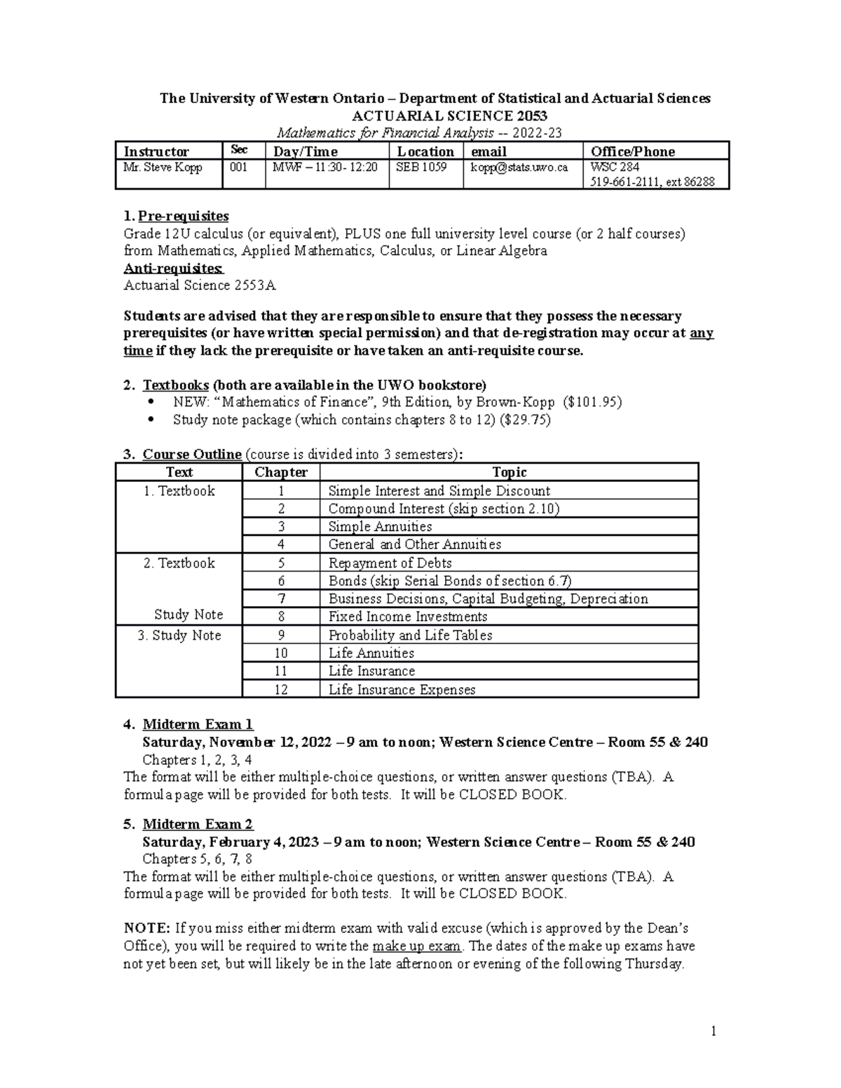 Course+Outline+AS+2053+2022-23 - The University of Western Ontario ...