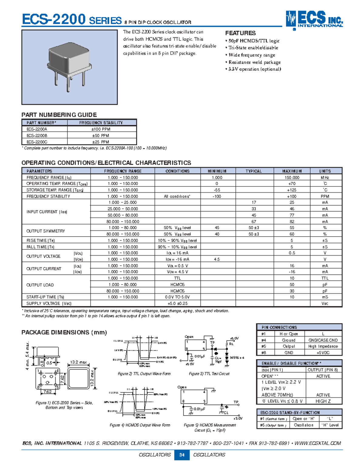 Oscillator yhcfyucfufcu 34 ECS, INC. INTERNATIONAL 1105 S