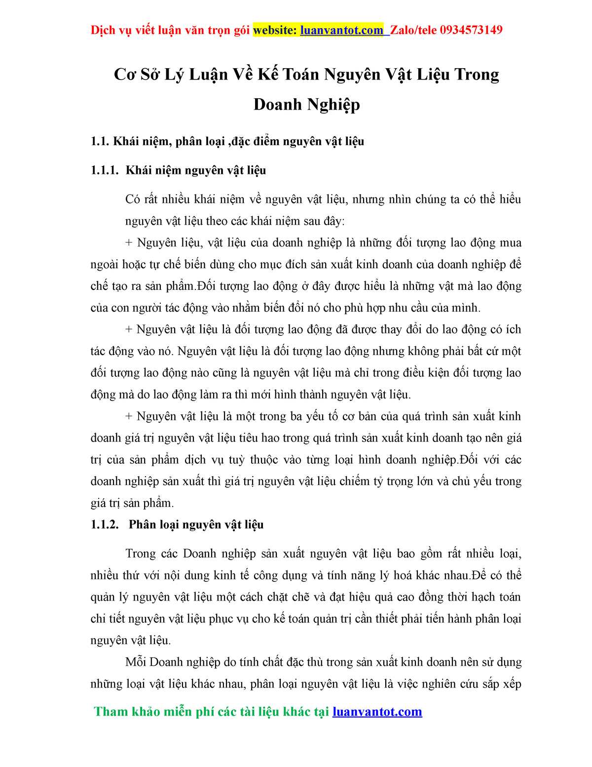 Cơ Sở Lý Luận Về Kế Toán Nguyên Vật Liệu Trong Doanh Nghiệp - Khái niệm, phân loại ,đặc điểm nguyên - Studocu